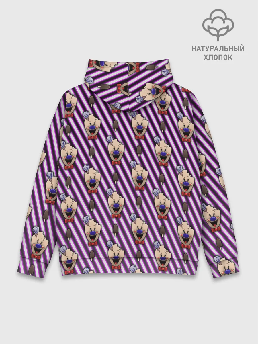 Худи мужской база хлопок / ICE SCREAM розовый паттерн