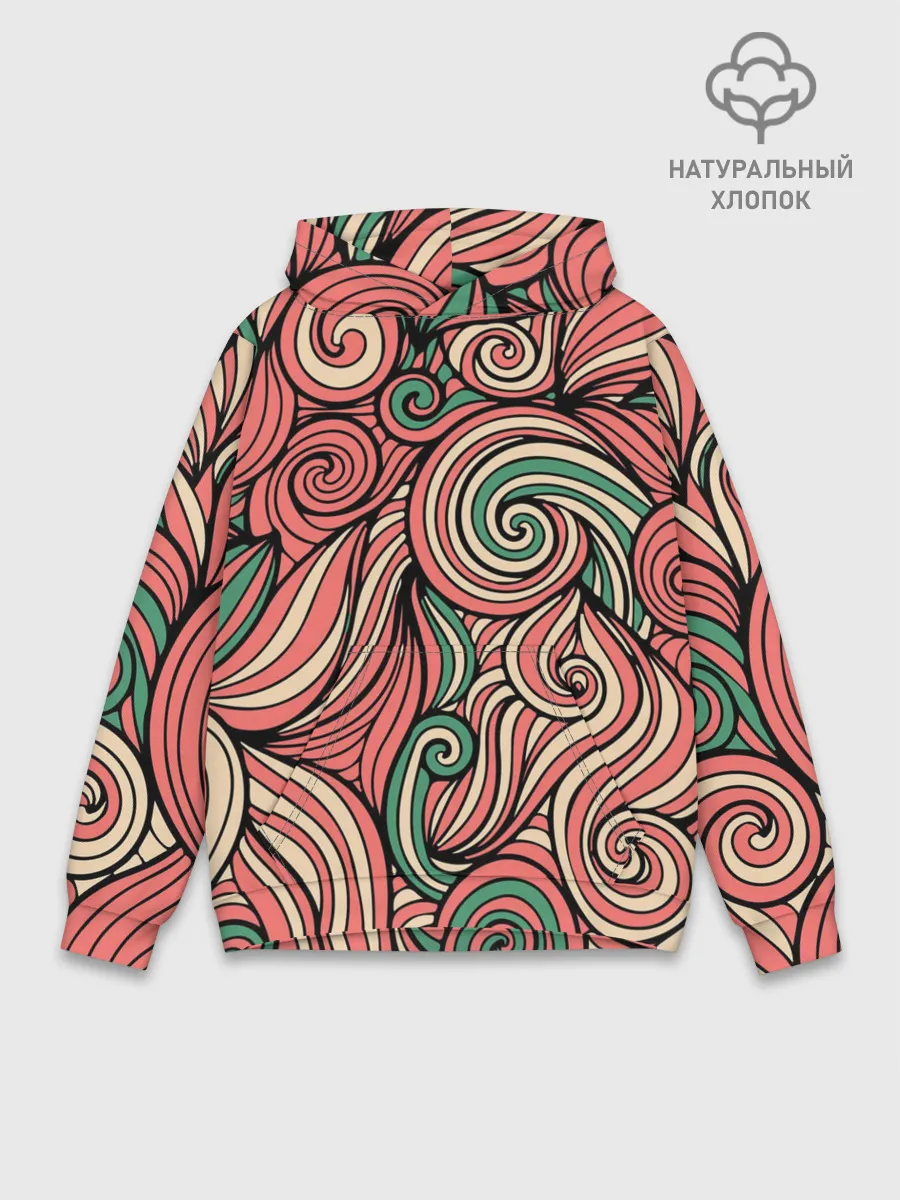 Худи мужской база хлопок / Алые листья