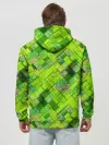 Худи мужской база хлопок / Ярко-зеленый абстрактный узор