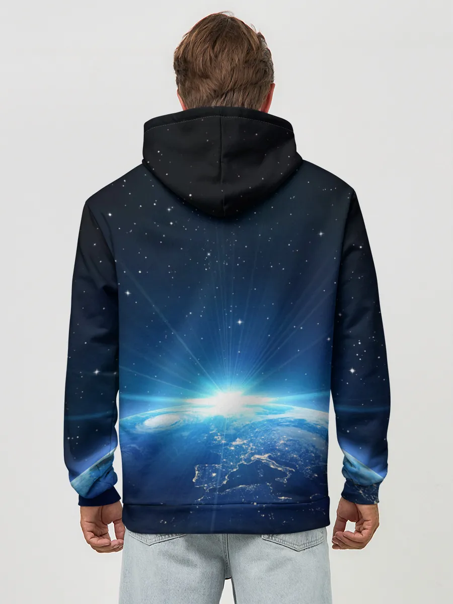 Худи мужской база хлопок / Лунный корги | Space Corgi