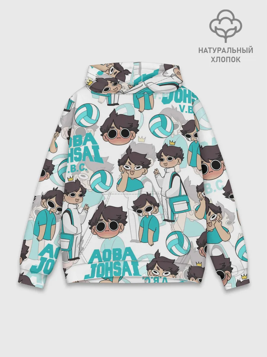 Худи мужской база хлопок / ТООРУ ОЙКАВА / OIKAWA TORU