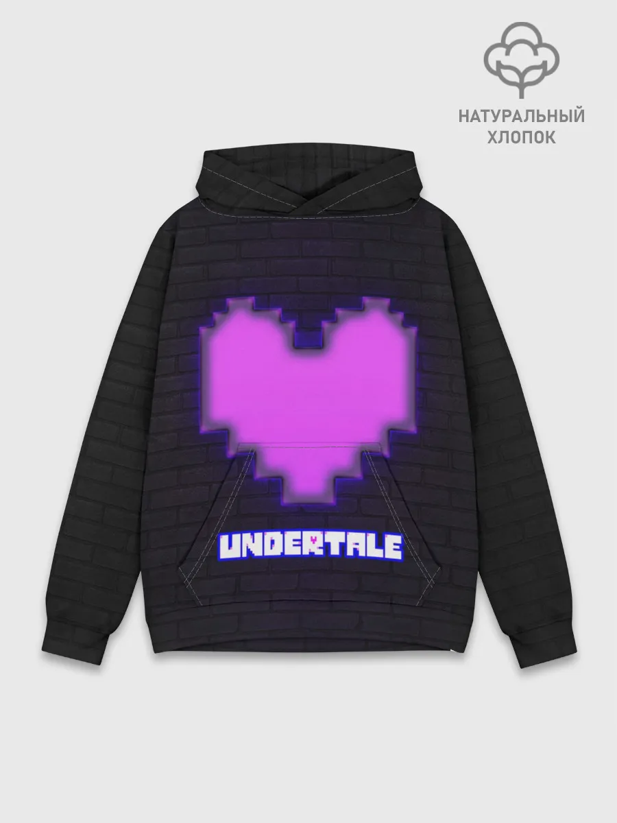 Худи мужской база хлопок / UNDERTALE PURPLE HEART