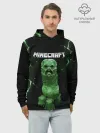 Худи мужской база хлопок / CREEPER 3D | MINECRAFT 3D