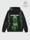 Худи мужской база хлопок / CREEPER 3D | MINECRAFT 3D
