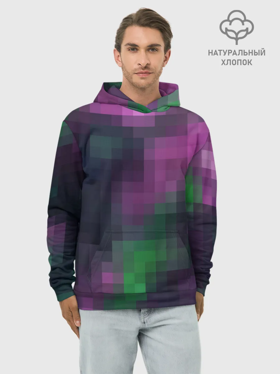 Худи мужской база хлопок / Разноцветный геометрический уз