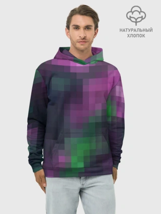 Худи мужской база хлопок / Разноцветный геометрический уз