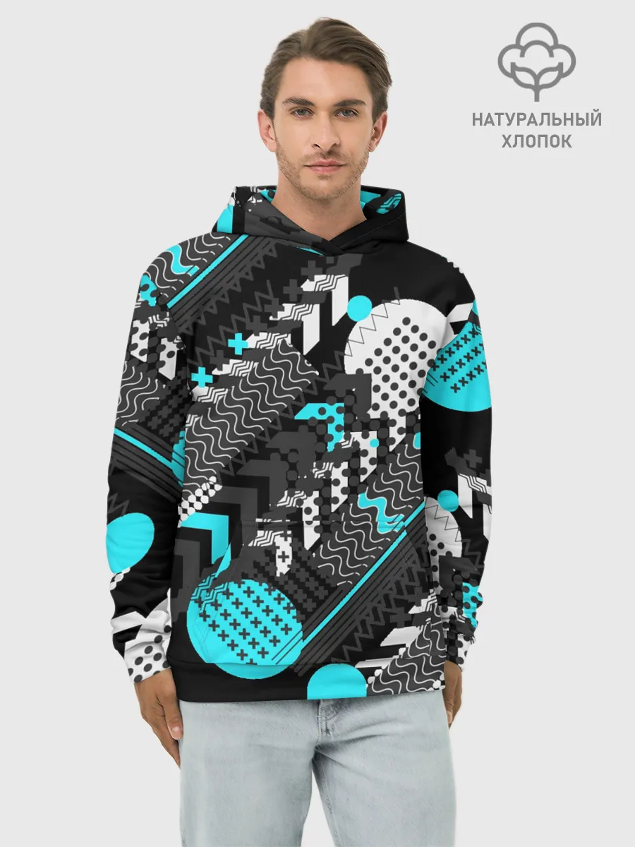 Худи мужской база хлопок / Геометрическая форма
