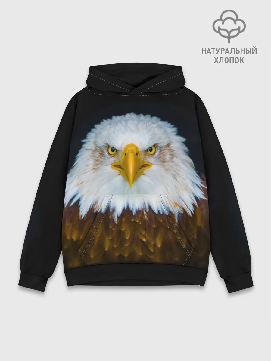 Худи мужской база хлопок / Белоголовый орлан