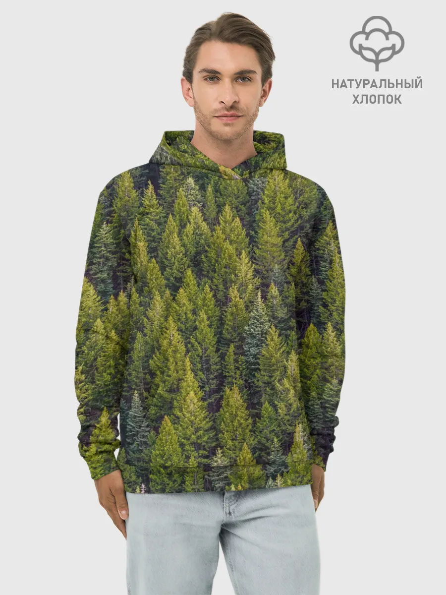 Худи мужской база хлопок / лес вечный