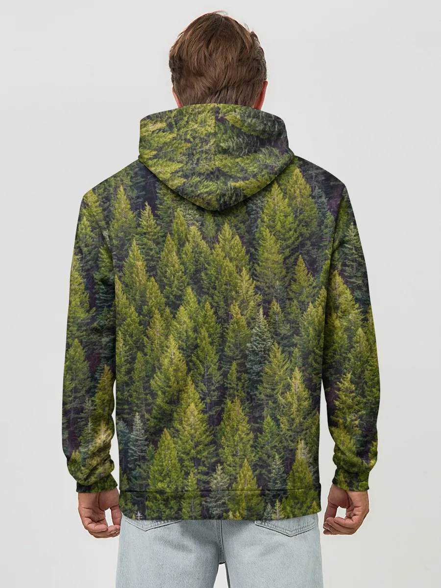 Худи мужской база хлопок / лес вечный