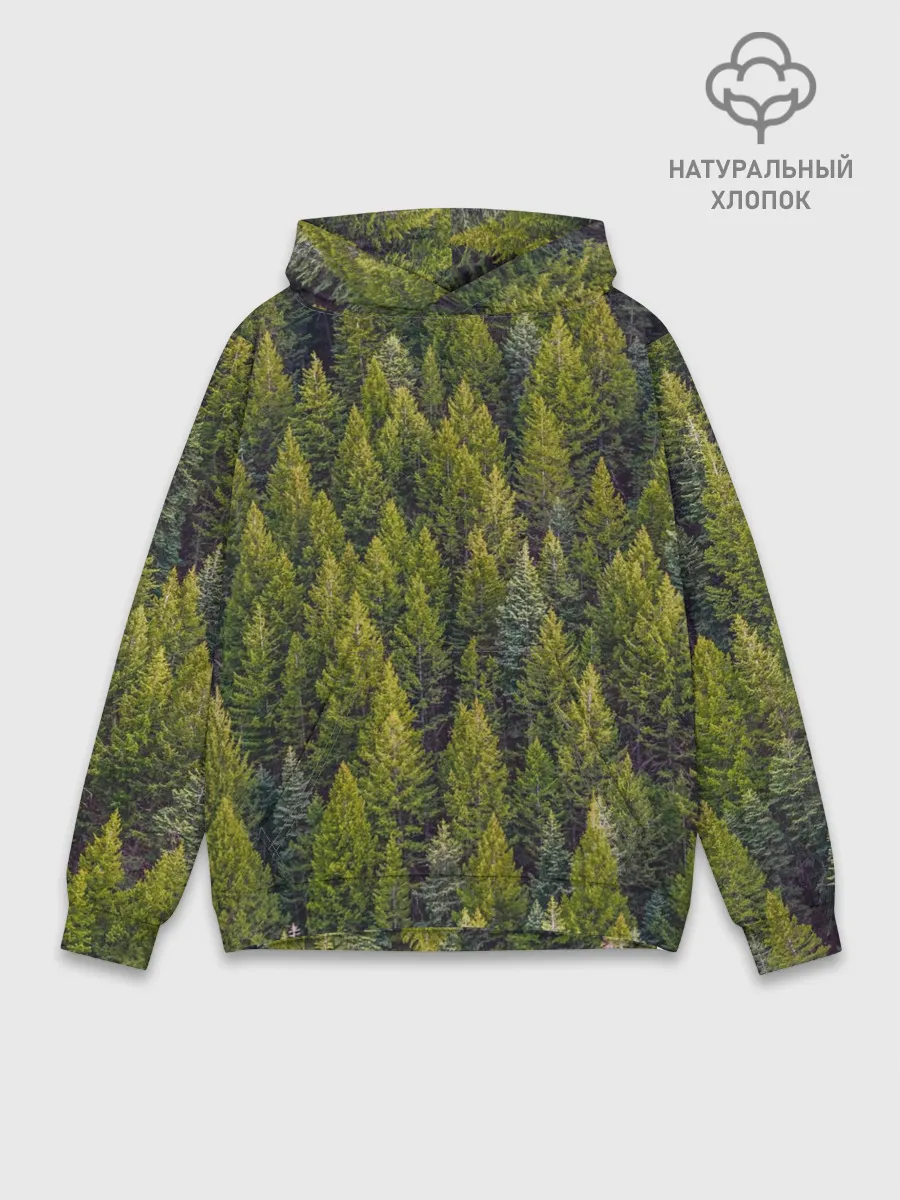 Худи мужской база хлопок / лес вечный