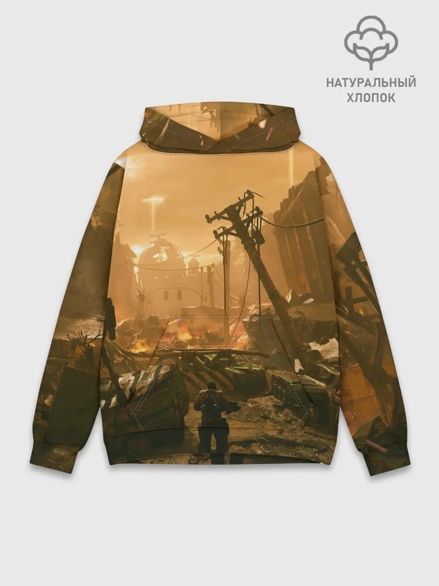 Худи мужской база хлопок / GEARS OF WAR | ШЕСТЕРЕНКИ