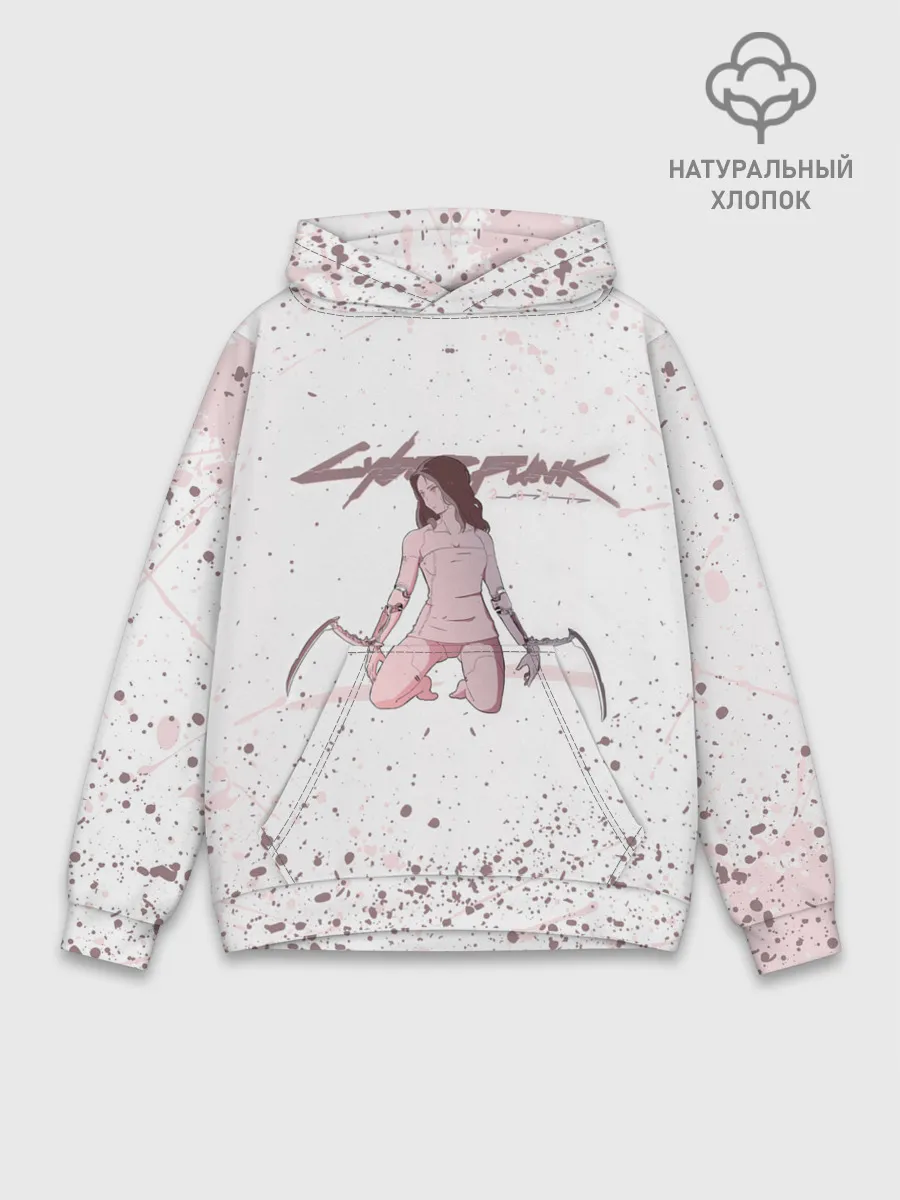 Худи мужской база хлопок / КЛИНКИ БОГОМОЛА | CYBERPUNK 2077