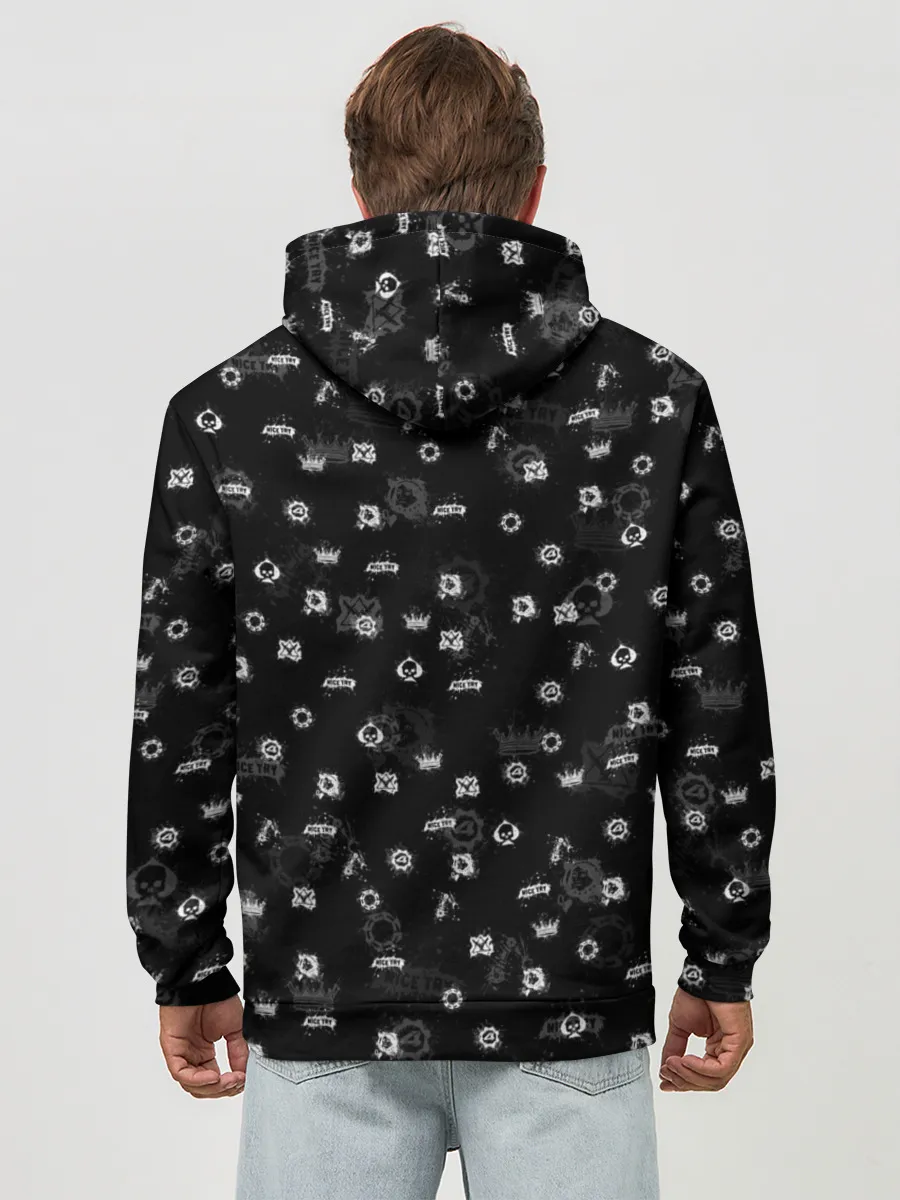 Худи мужской база хлопок / GEARS OF WAR | ПАТТЕРН | ШЕСТЕРЕНКИ