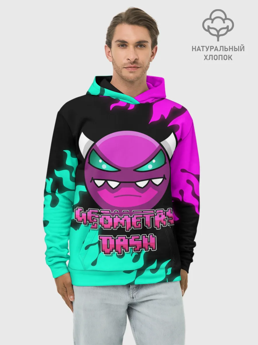Худи мужской база хлопок / Geometry Dash