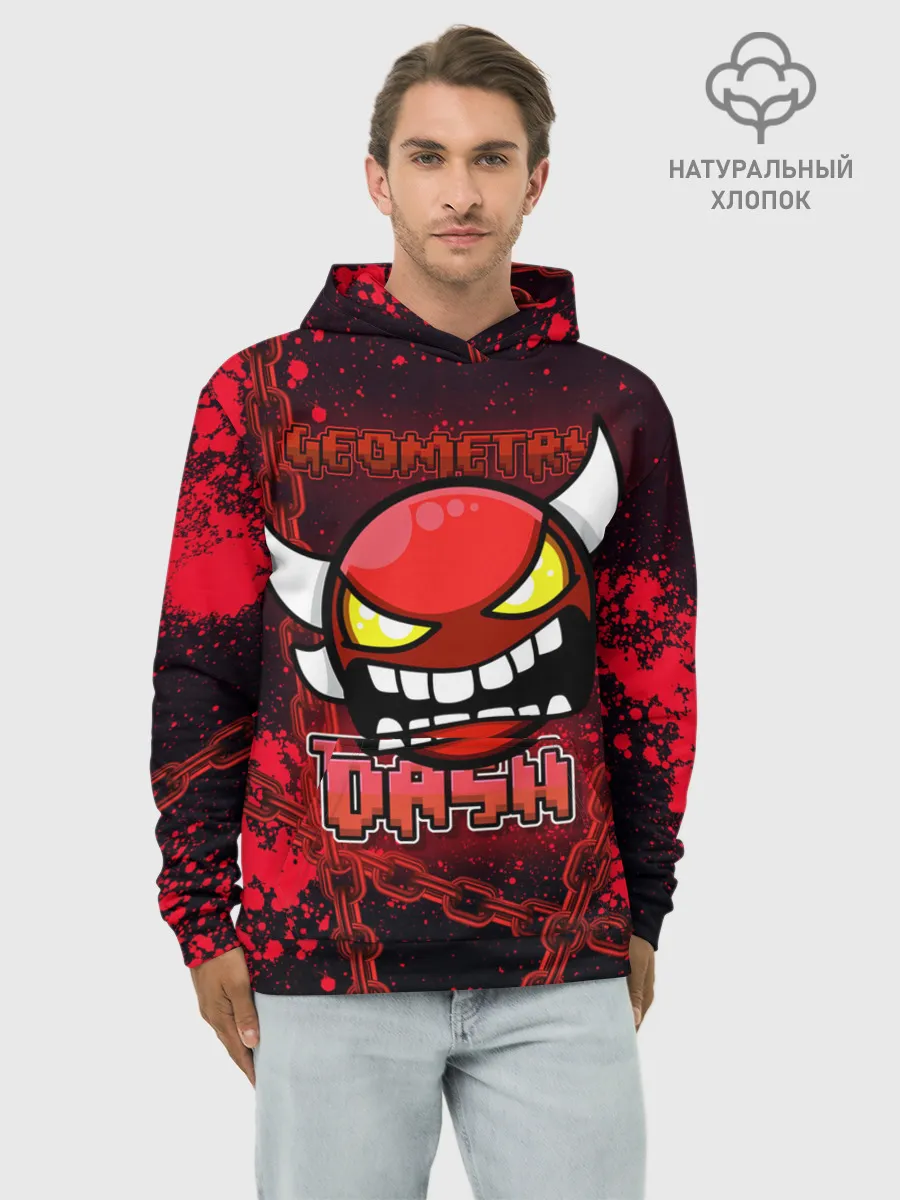 Худи мужской база хлопок / Geometry Dash