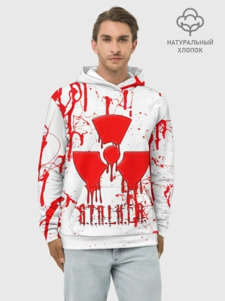Худи мужской база хлопок / S.T.A.L.K.E.R. БРЫЗГИ КРОВИ