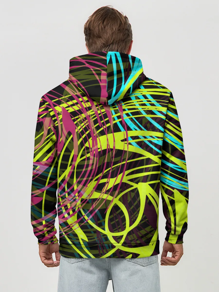 Худи мужской база хлопок / Разноцветные спирали