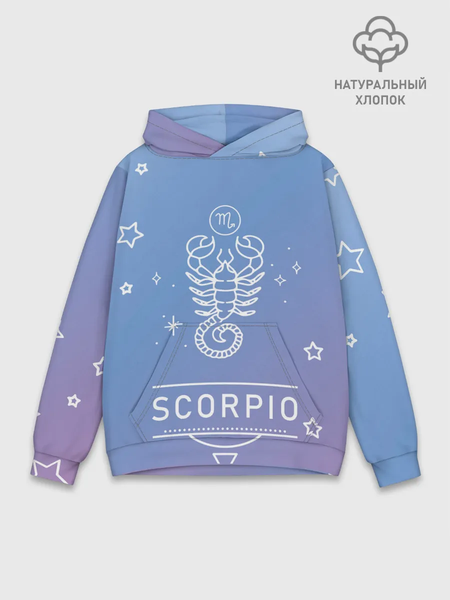 Худи мужской база хлопок / Знак Скорпион