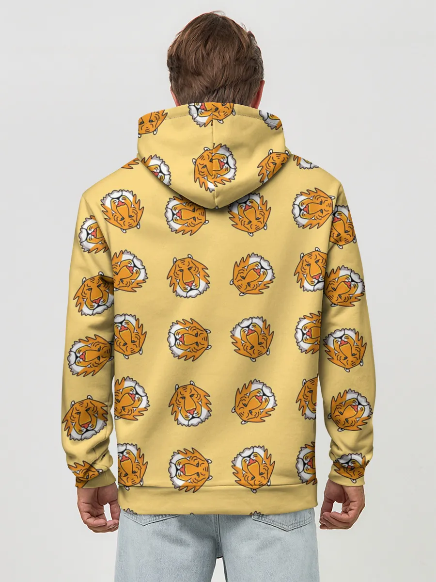 Худи мужской база хлопок / Тигры паттерн