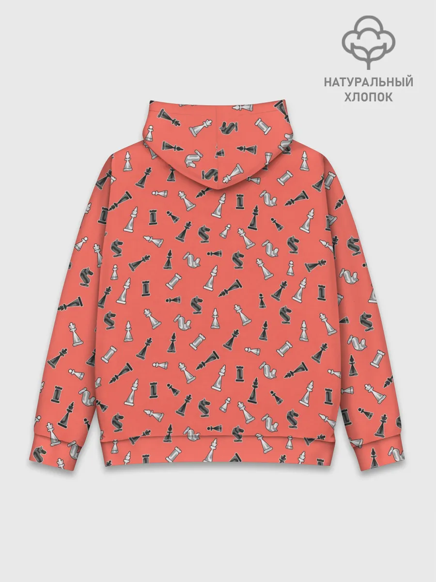 Худи мужской база хлопок / Шахматы паттерн