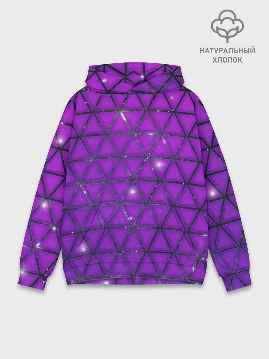 Худи мужской база хлопок / Фиолетовые треугольники