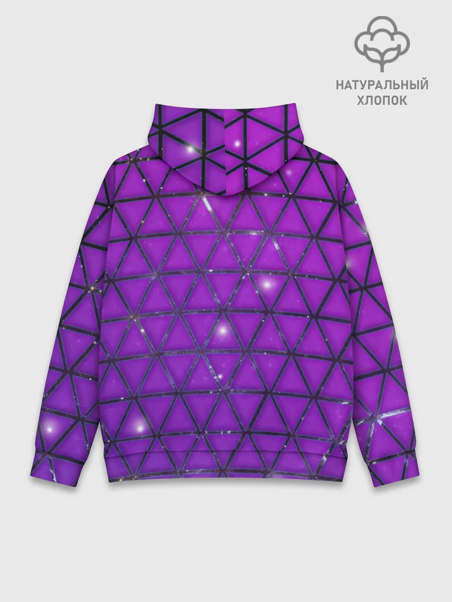 Худи мужской база хлопок / Фиолетовые треугольники