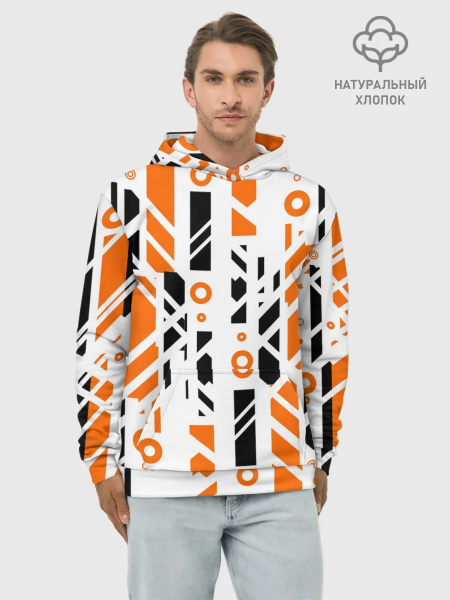 Худи мужской база хлопок / абстракция маршрут