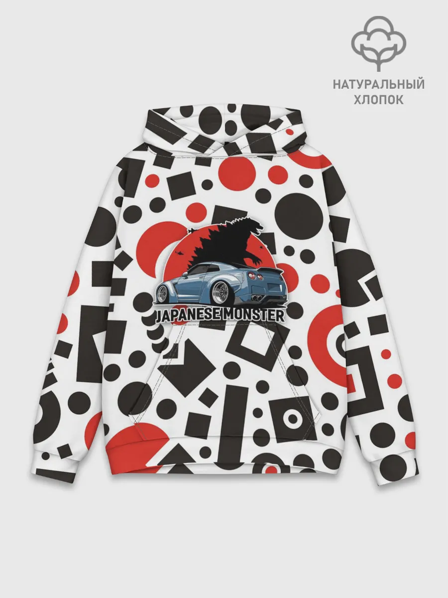Худи мужской база хлопок / Японские Монстры