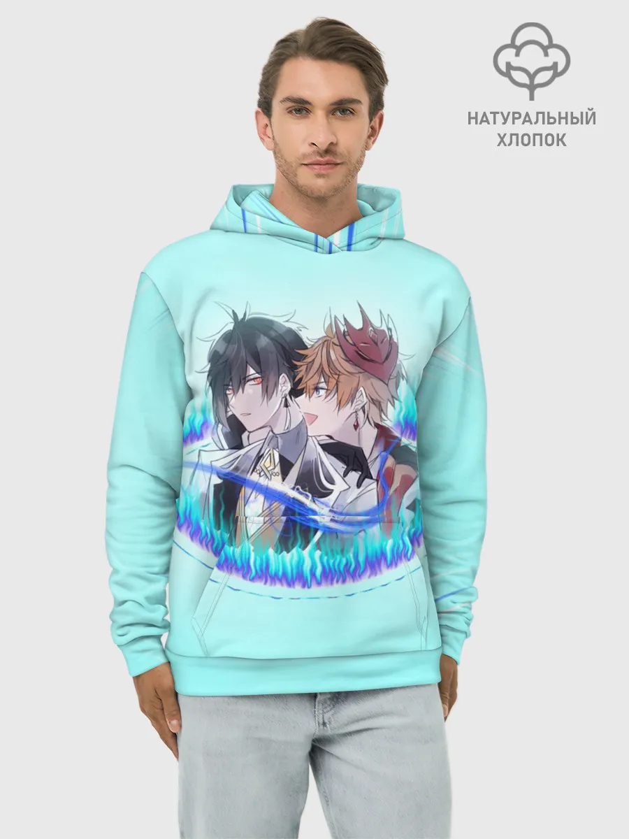 Худи мужской база хлопок / ГЕНШИН ИМПАКТ ТАРТАЛЬЯ ЧИЛИ