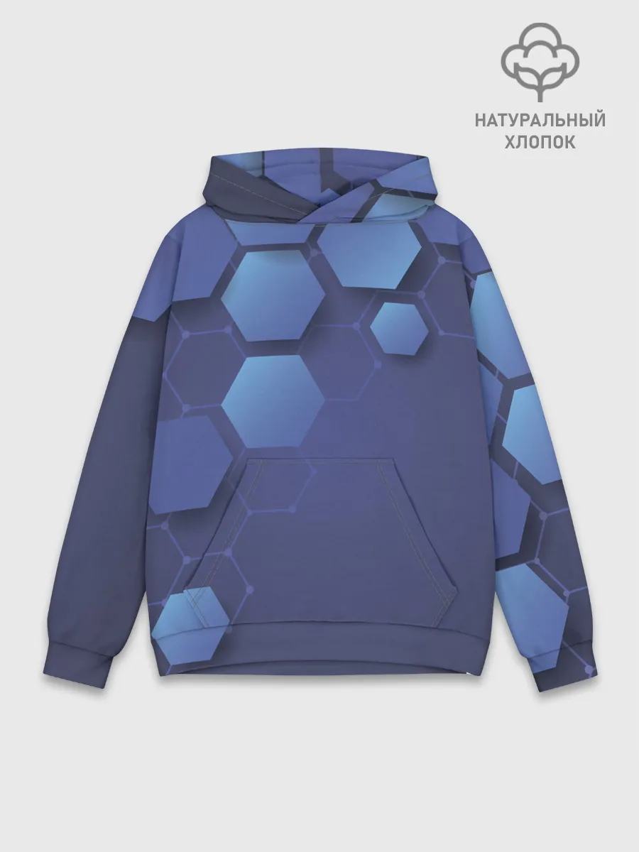 Худи мужской база хлопок / Шестиугольники