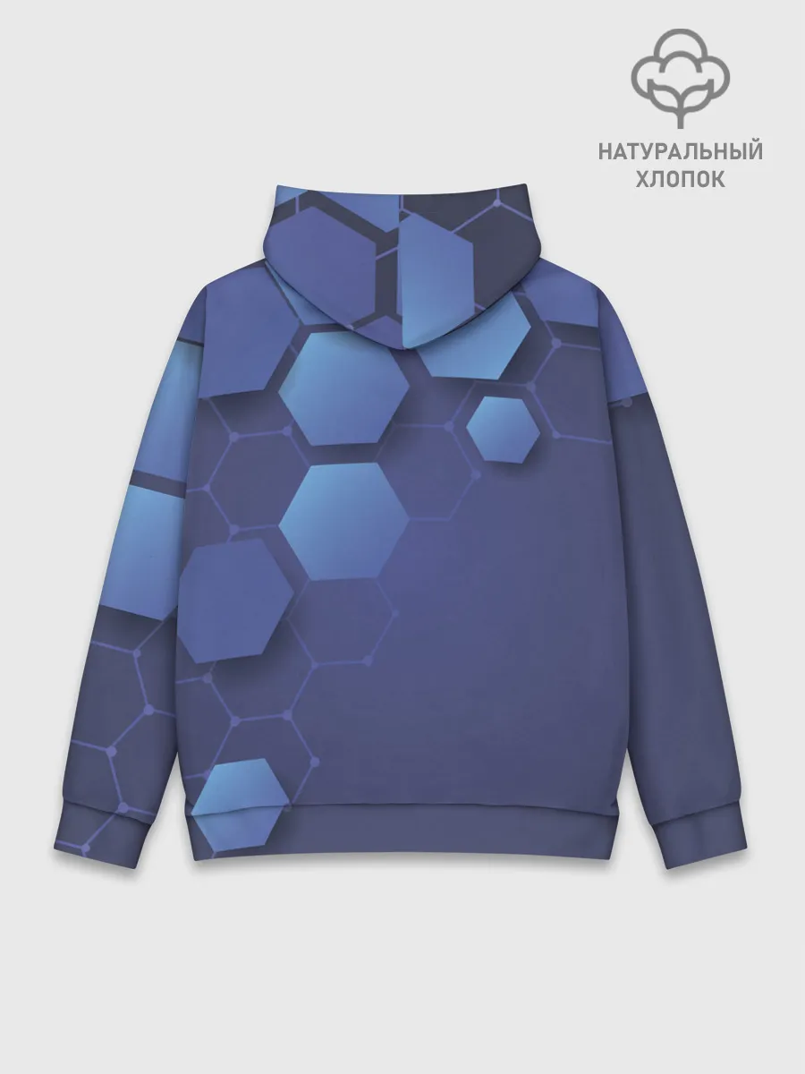 Худи мужской база хлопок / Шестиугольники