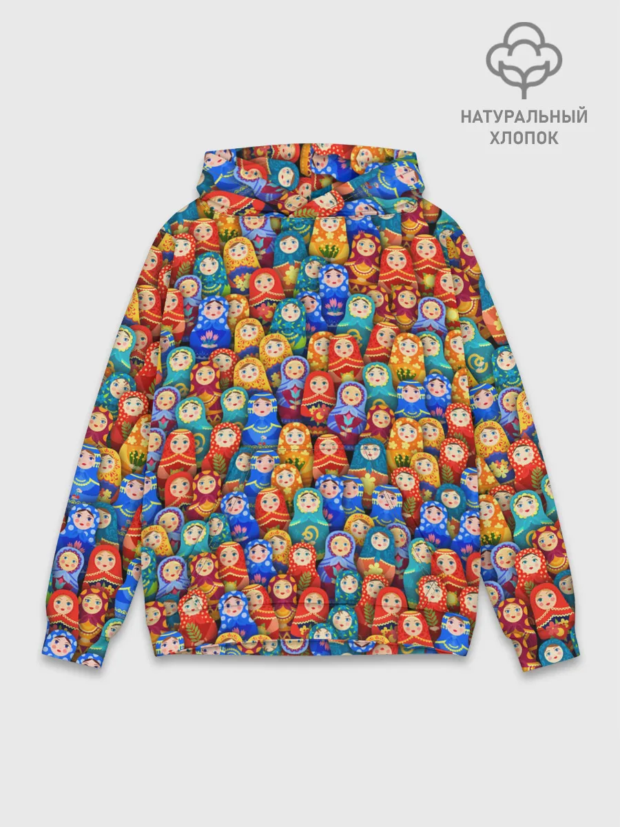 Худи мужской база хлопок / Матрёшки