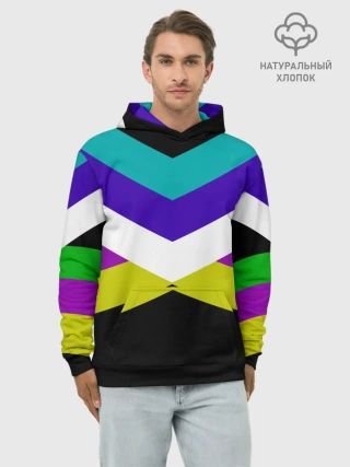 Худи мужской база хлопок / Полосы