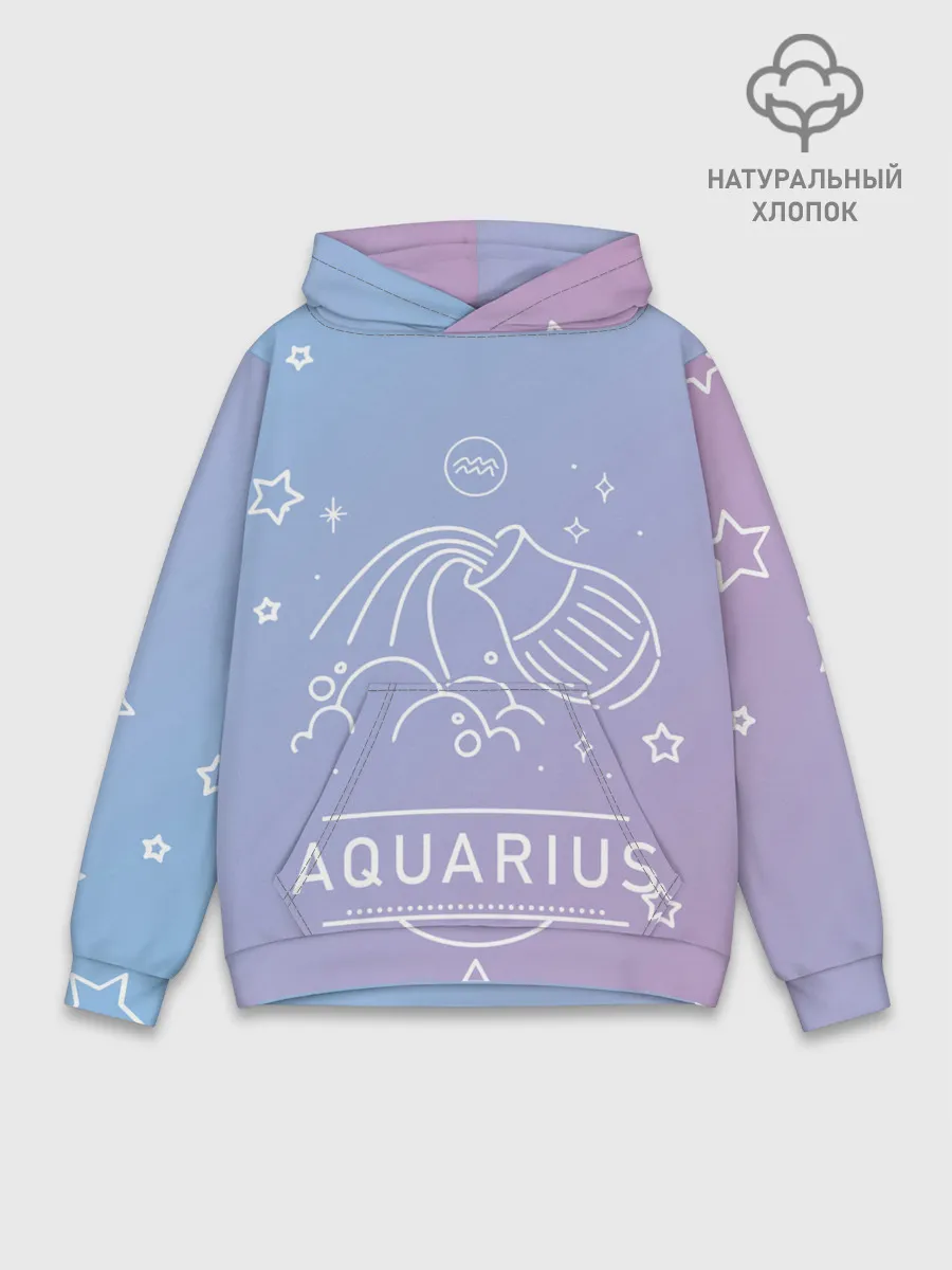 Худи мужской база хлопок / Знак Водолей