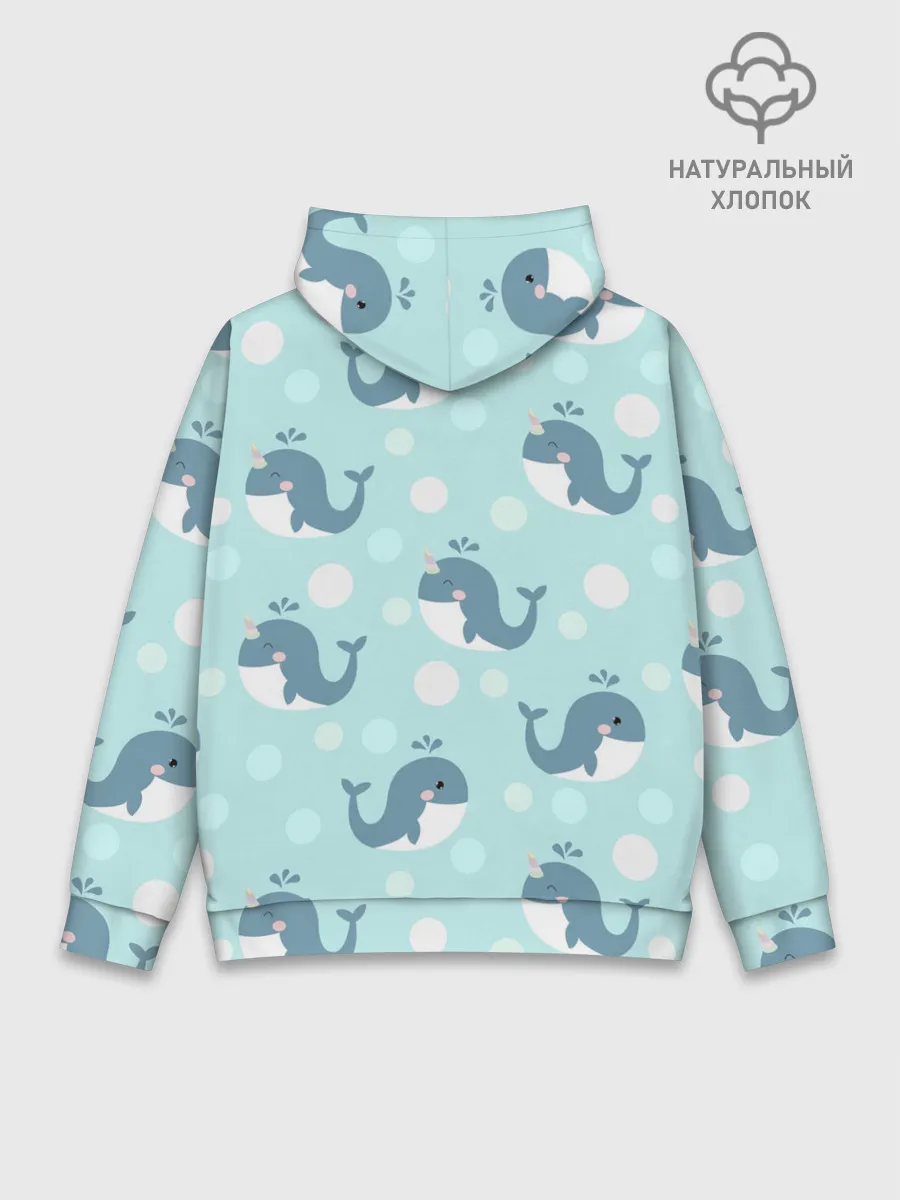 Худи мужской база хлопок / Единорогие киты