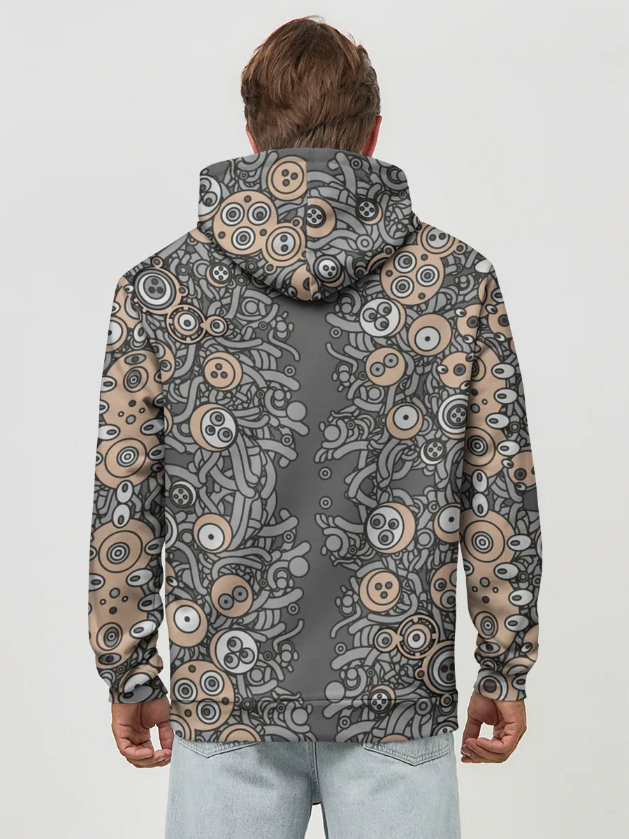 Худи мужской база хлопок / психоделика киберпанк