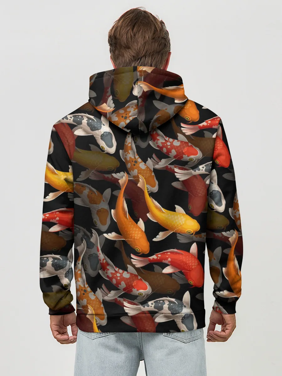 Худи мужской база хлопок / Карпы кои | Японские карпы