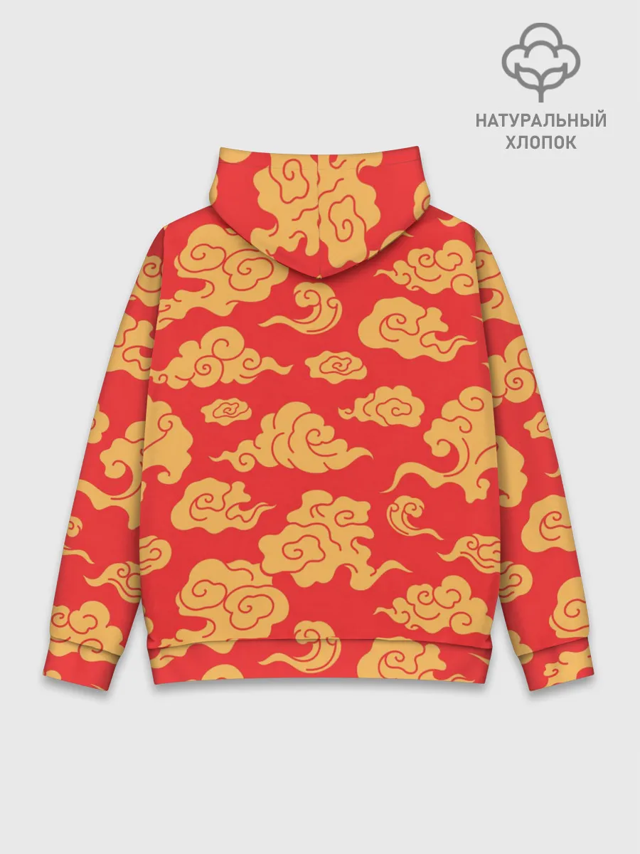 Худи мужской база хлопок / Западный узор облаков