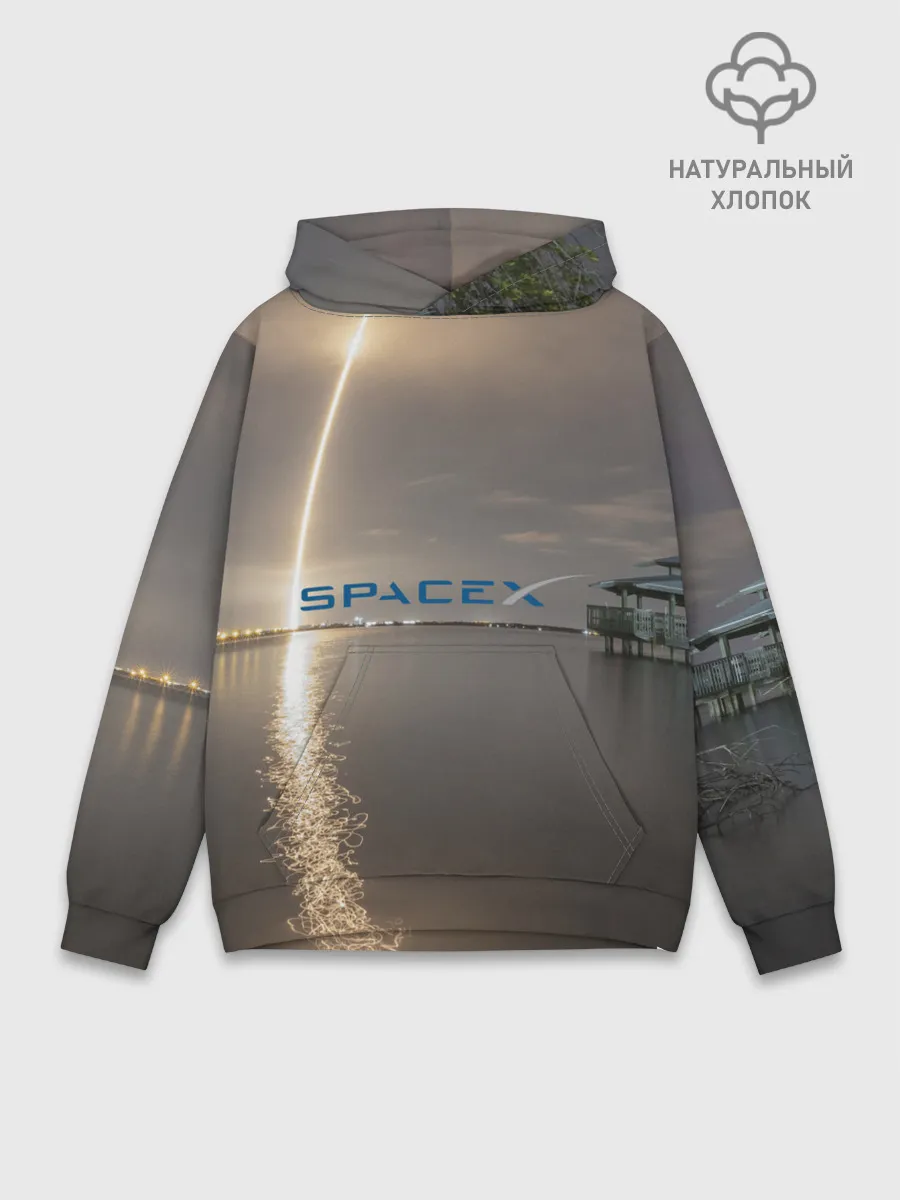 Худи мужской база хлопок / SpaceX Dragon 2