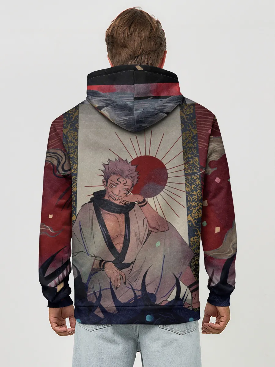 Худи мужской база хлопок / Задумчивый Сукуна