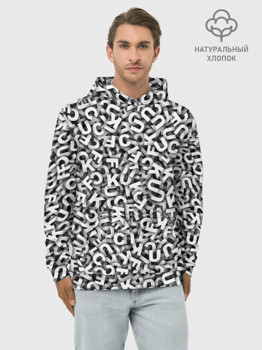 Худи мужской база хлопок / Буквы UKFC