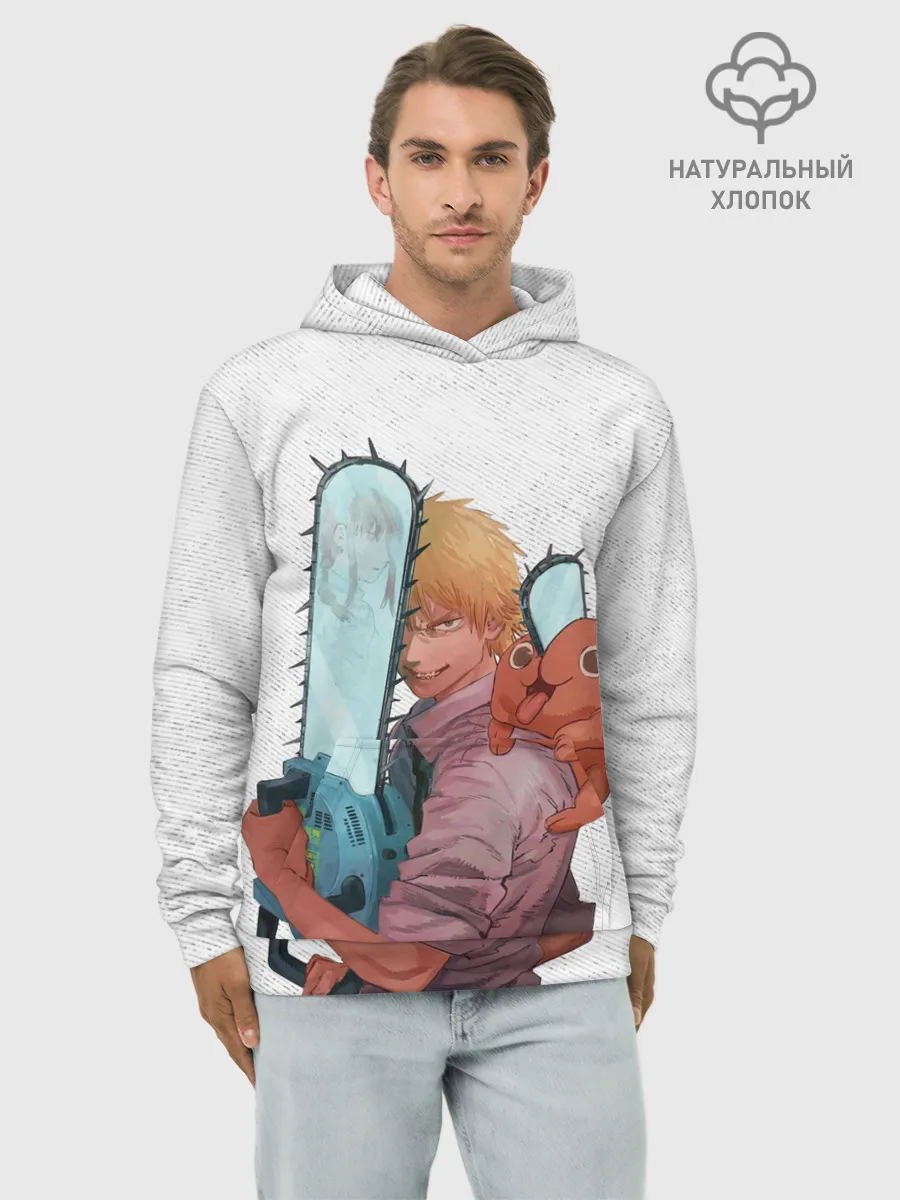 Худи мужской база хлопок / Дэндзи, Почита и бензопила