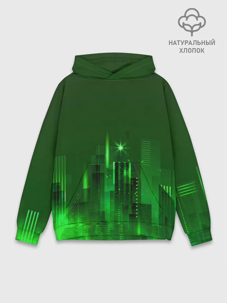 Худи мужской база хлопок / Зеленый город