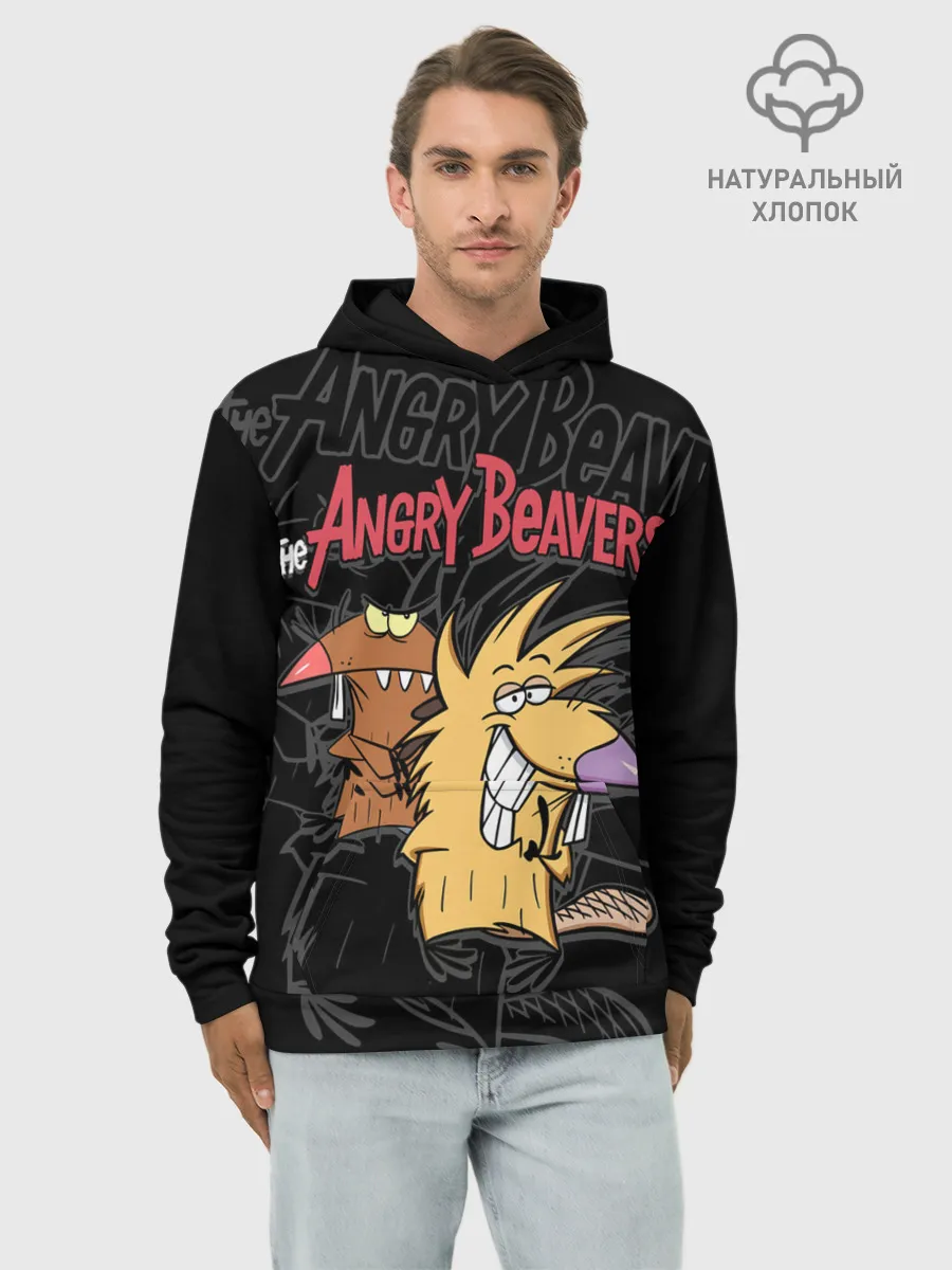 Худи мужской база хлопок / Крутые Бобры