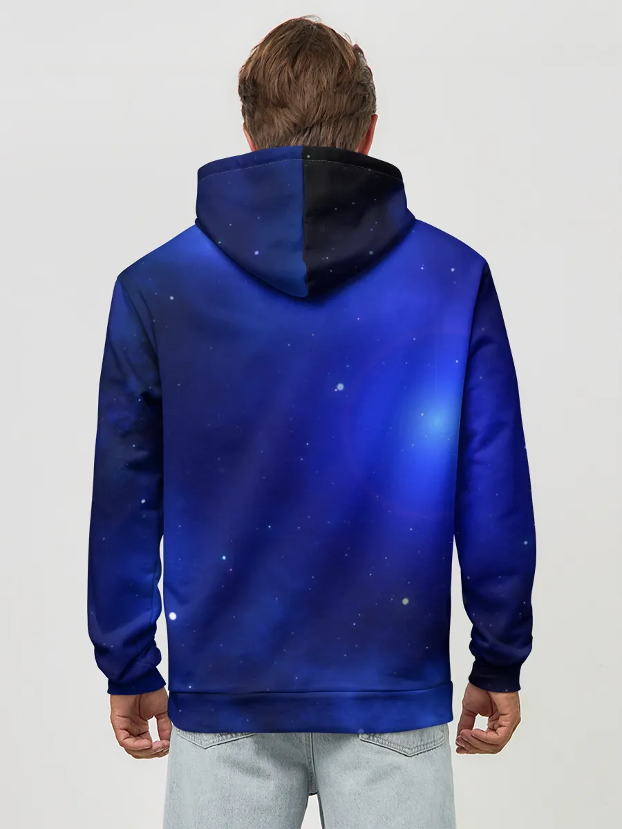 Худи мужской база хлопок / Космический тигр