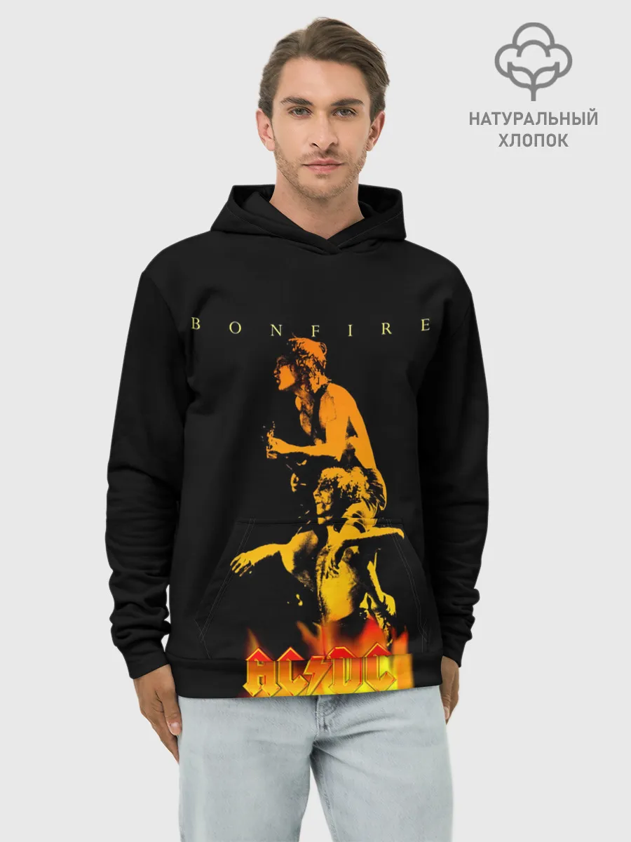 Худи мужской база хлопок / Bonfire AC/DC