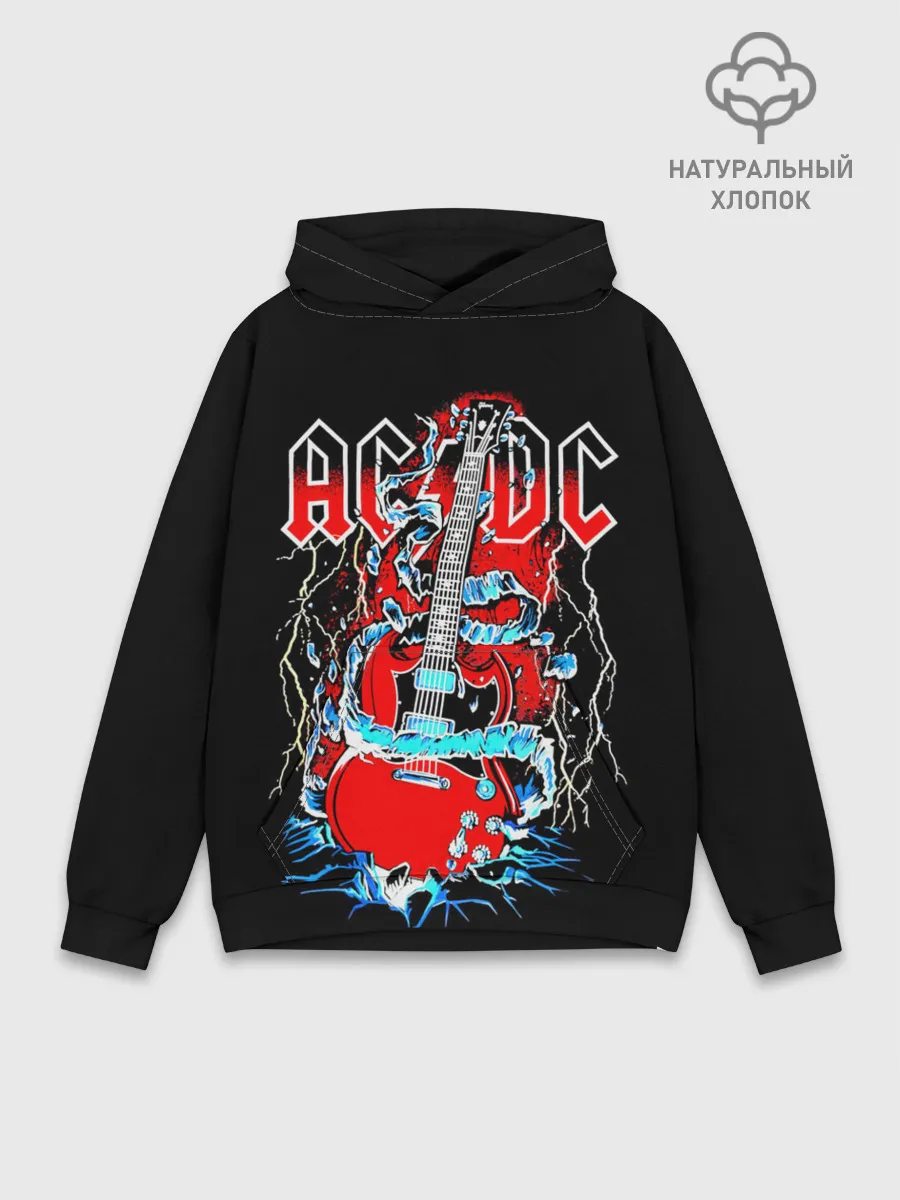 Худи мужской база хлопок / AC/DC гитара