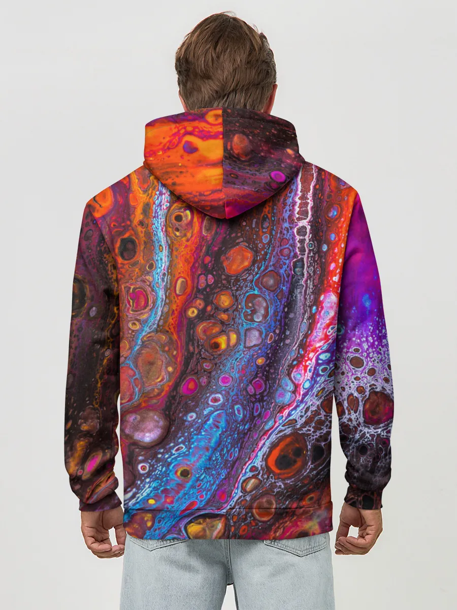 Худи мужской база хлопок / Брызги на камнях