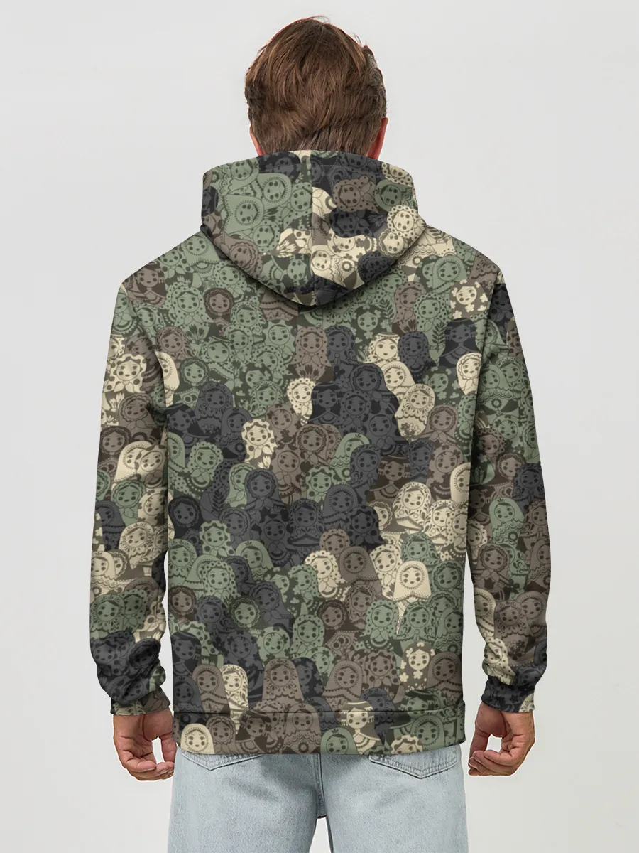 Худи мужской база хлопок / Камуфляж из матрёшек